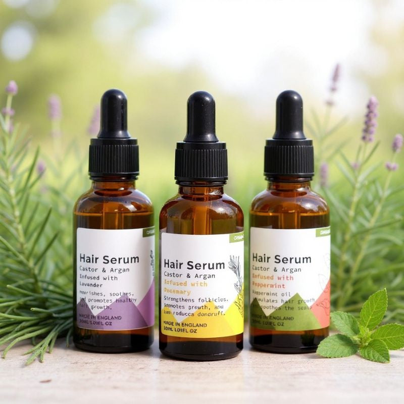 Pack de 3 Sérums Capillaires – Romarin, Menthe & Lavande