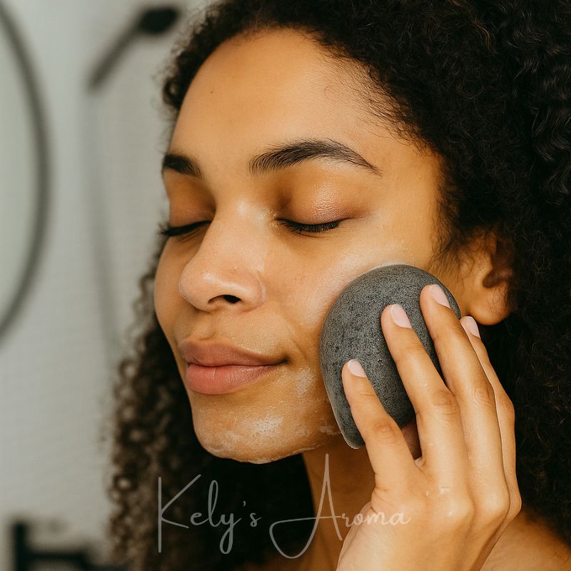 Éponge Konjac Charbon – Purifiante