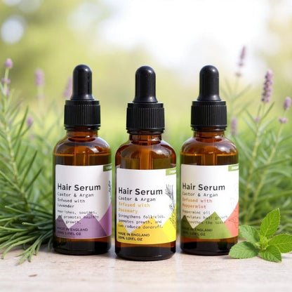 Pack de 3 Sérums Capillaires – Romarin, Menthe & Lavande