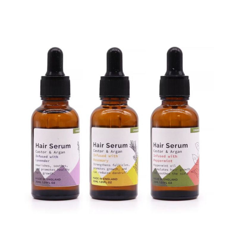 Pack de 3 Sérums Capillaires – Romarin, Menthe & Lavande