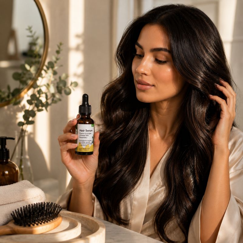 Organic Rosemary Hair Serum – Nourishing & Strengthening Treatment
