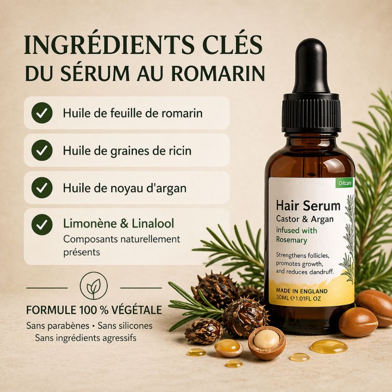Sérum Capillaire Bio au Romarin – Pousse & Anti-Chute